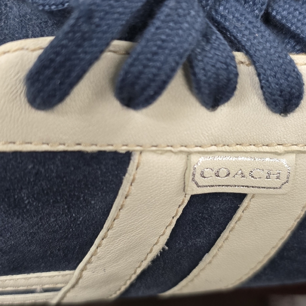 Coach Frasier Retro Sneakers in blue suede and White - Picture 5 of 11